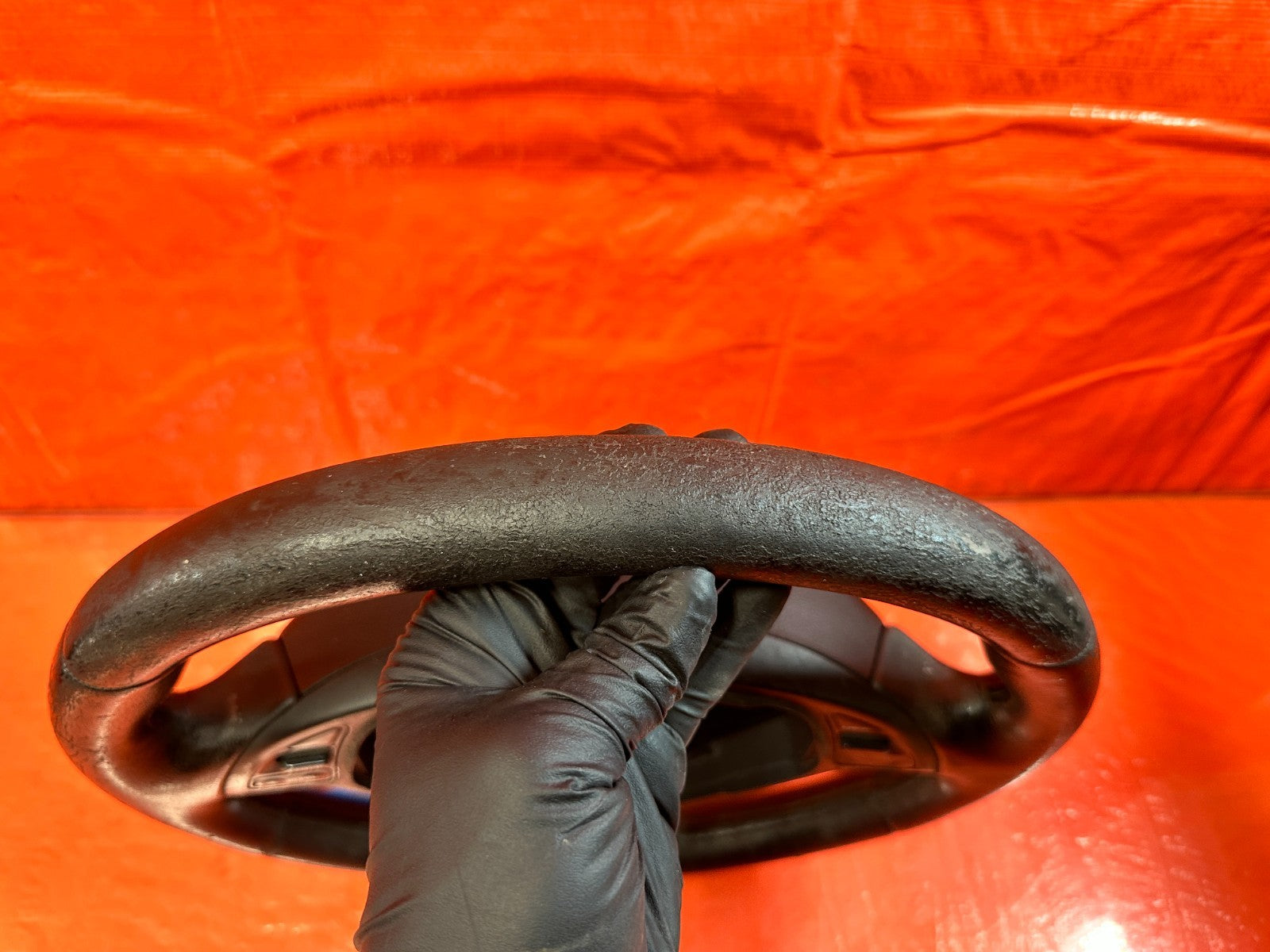 08 15 INFINITI G37 & Q60 2D COUPE   STEERING WHEEL   BLACK LEATHER WRAP OEM 32013