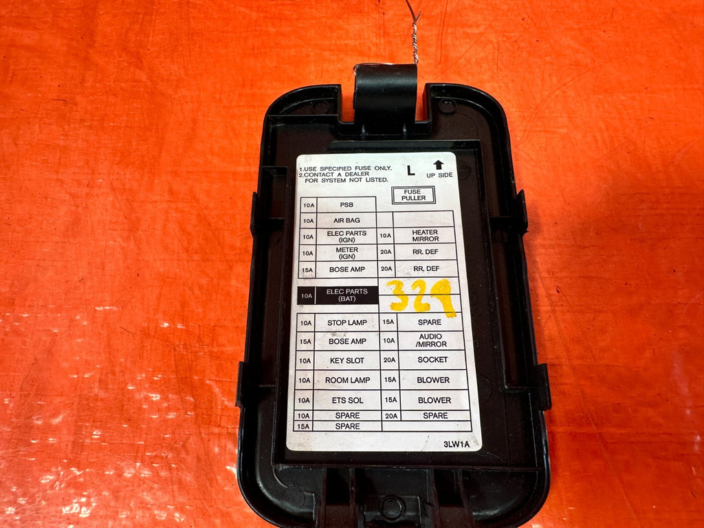 08 15 INFINITI G37 Q60 INTERIOR FUSE BOX COVER PANEL LID DIAGRAM OEM #3292