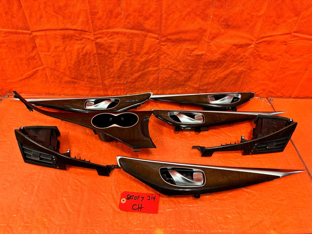 14 20 INFINITI Q50 WOOD GRAIN INTERIOR TRIM CUP HOLDERS DOOR PANEL AC VENTS OEM1