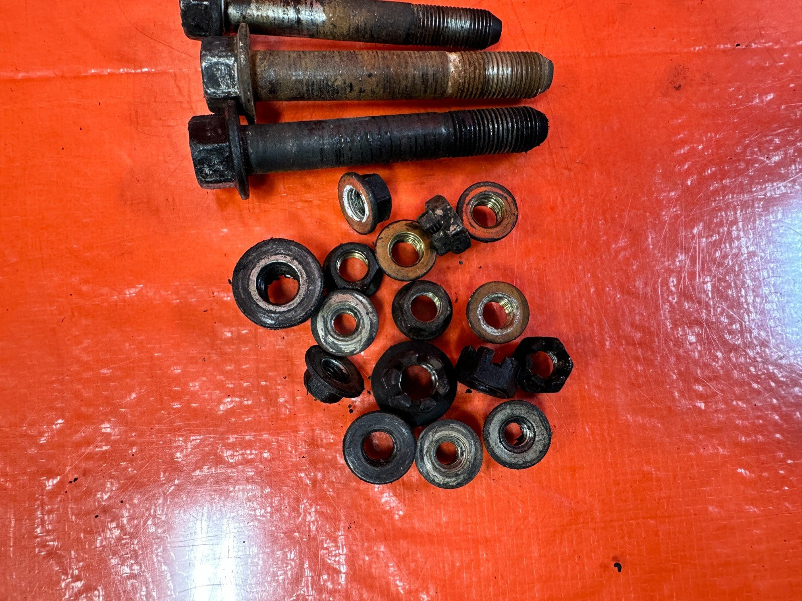 04 05 ACURA TSX   FRONT SHOCK AND LOWER CONTROL ARM BOLTS HARDWARE OEM #3227