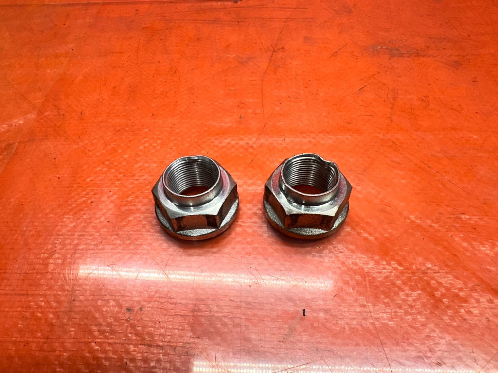97 01 HONDA PRELUDE 2.2L FRONT CV AXLE SHAFT SPINDLE LOCK NUTS PAIR OEM #3354