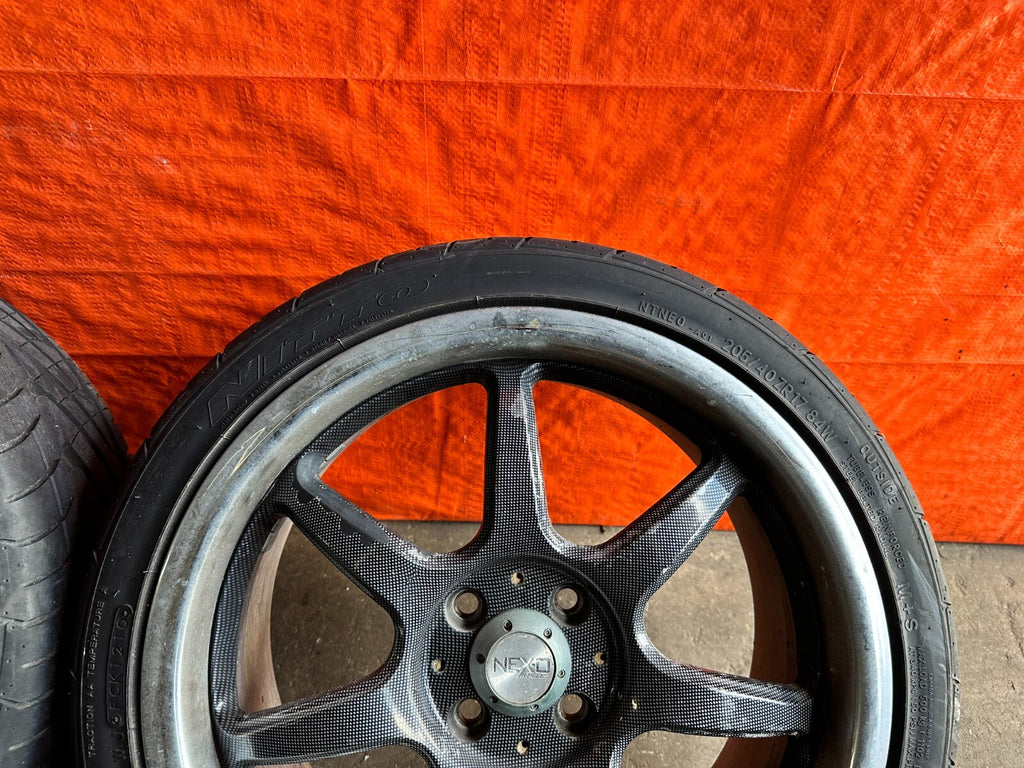 88 91 HONDA CRX   4x100   17x7   NEX O NEX 0 RACING WHEELS W/ NITTO TIRES   2772