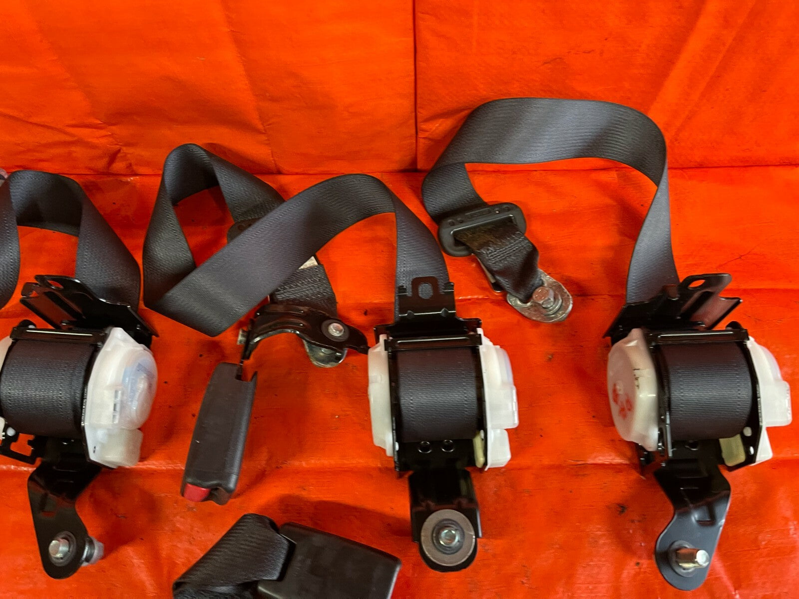 09 10 ACURA RL   REAR BACK SEAT   SEAT BELT SET   BELTS LEFT RIGHT CENTER   OEM4