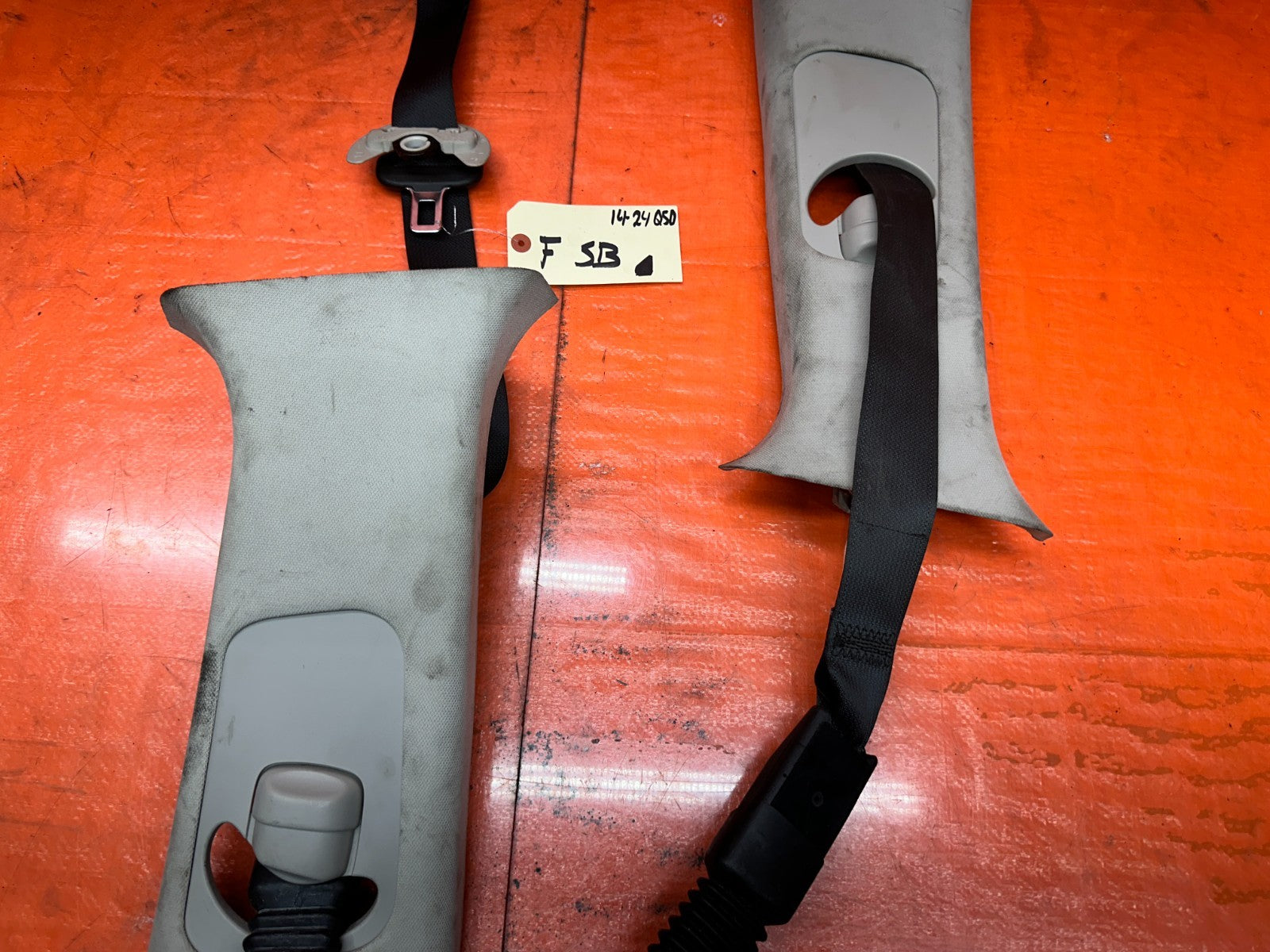 14 23 INFINITI Q50 LEFT & RIGHT FRONT SEAT BELTS SAFETY BELT BLACK OEM FACTORY _2