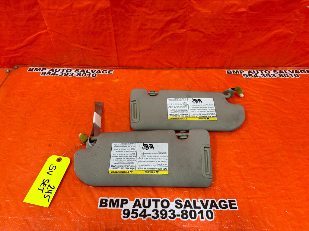 08 15 INFINITI G37 & Q60    LEFT AND RIGHT SUN VISORS PAIR SET OEM FACTORY #2450