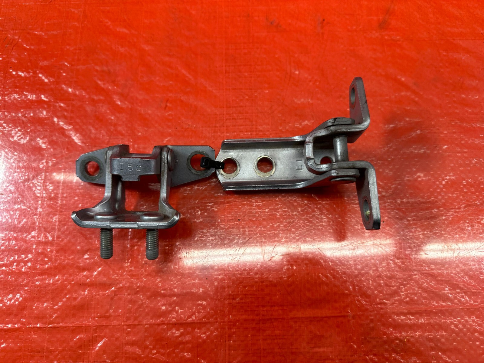 08 15 LANCER EVOLUTION X EVO 10   DOOR HINGE SET UPPER & LOWER LEFT REAR OEM 2140