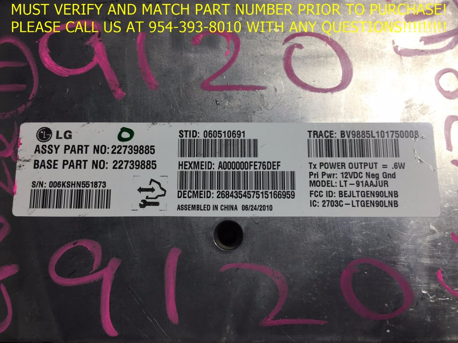 OEM 2011 CHEVY CRUZE COMMUNICATION COMPUTER 1641364 11 ONSTAR MODULE 227398851