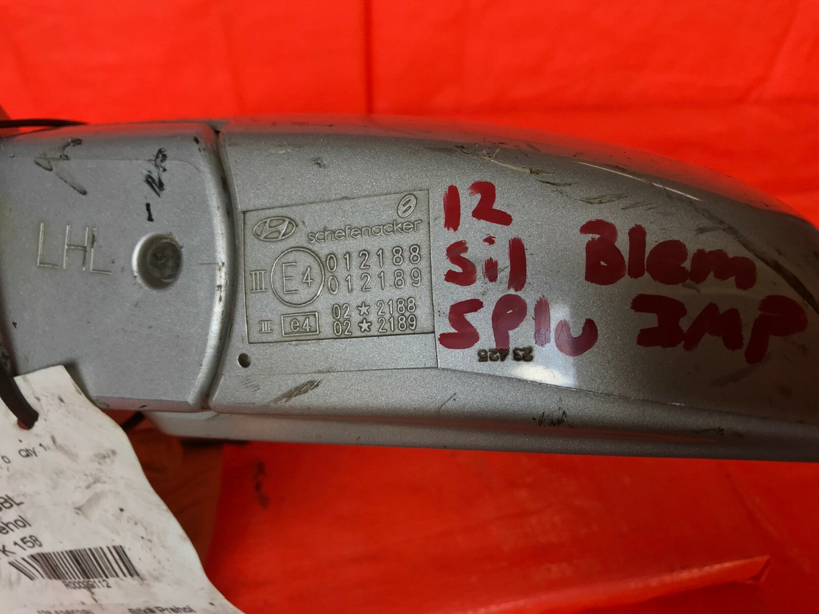 OEM 2002 2003 2004 HYUNDAI ACCENT DRIVER LEFT SIDE VIEW MIRROR   SILVER   5 WIRE9