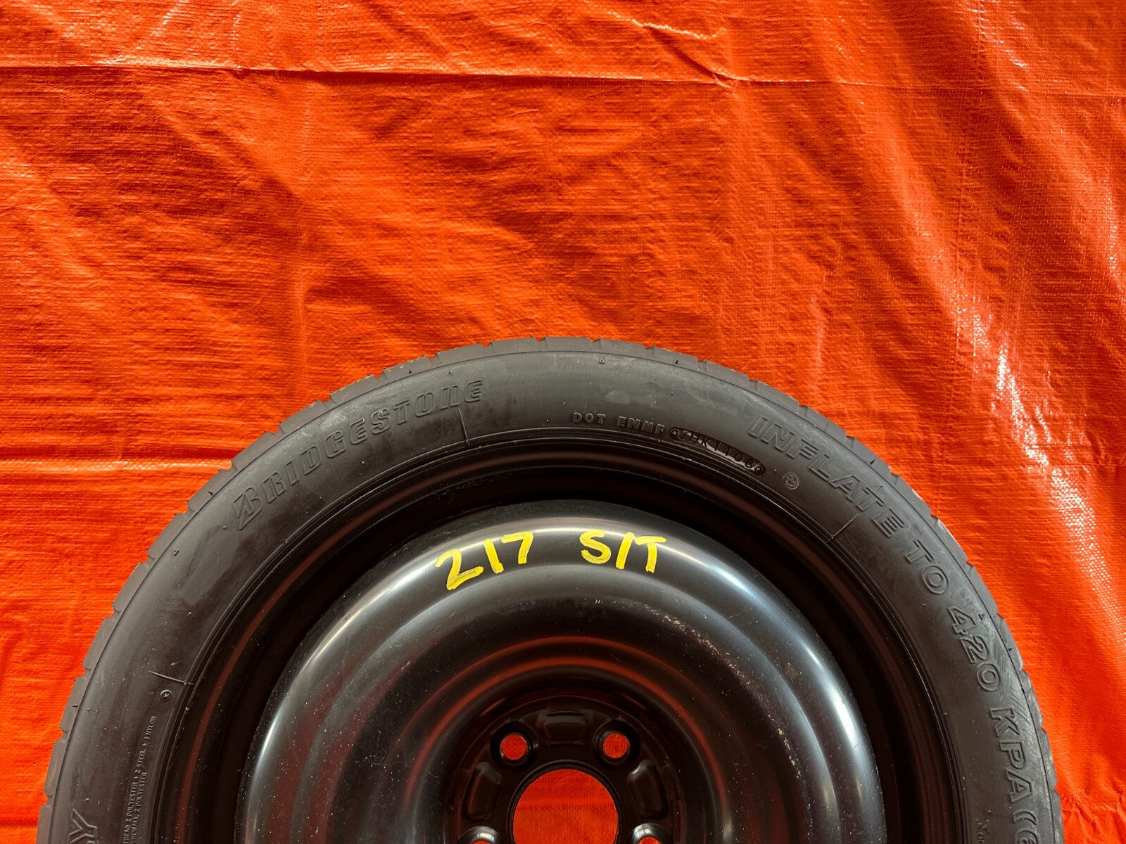 08 15 LANCER EVOLUTION X EVO 10   EMERGENCY SPARE BACK UP TIRE WHEEL RIM OEM 2177