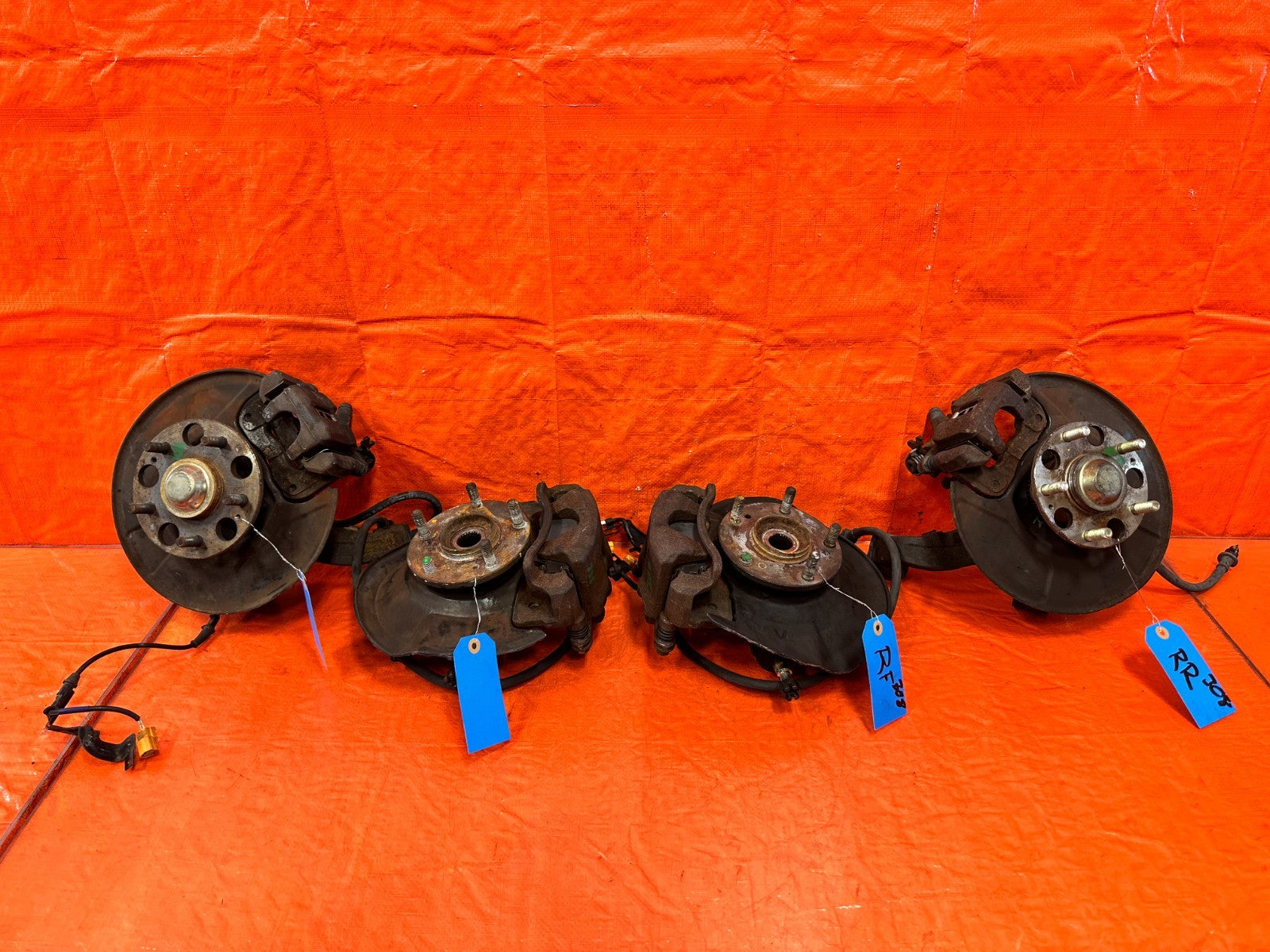 01 05 HONDA CIVIC 32MM EP3 5x114.3 5 LUG CONVERSION SPINDLES KNUCKLES HUBS OEM0