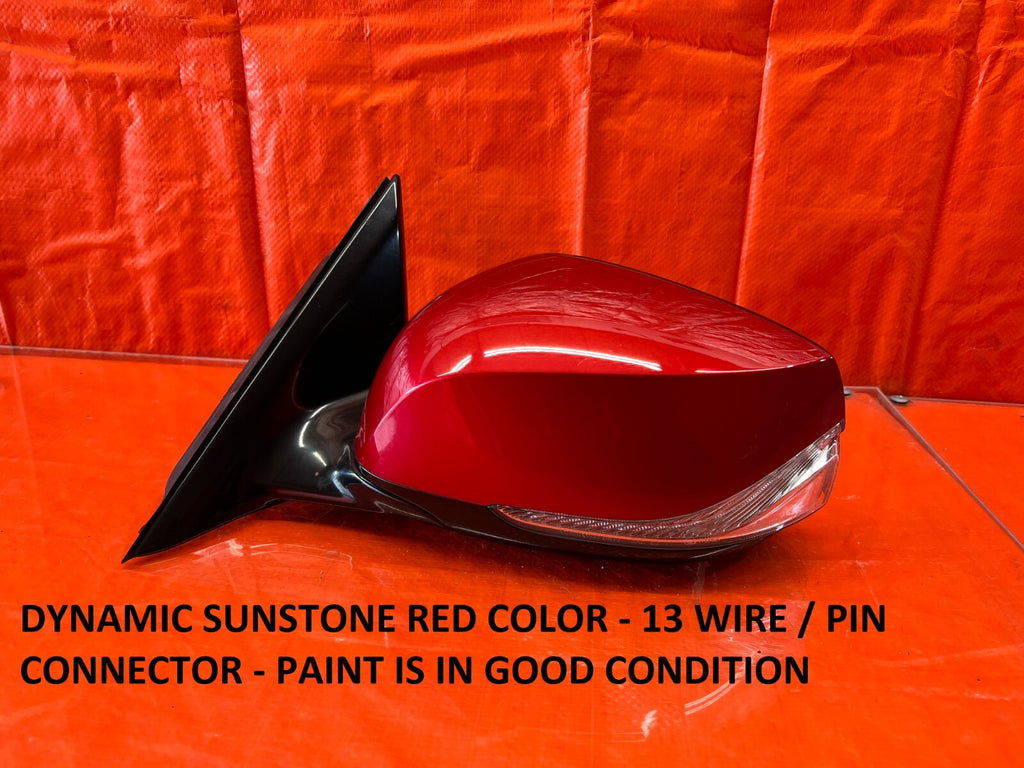 14 20 INFINITI Q50   SIDE VIEW MIRROR DRIVER LEFT SIDE DYNAMIC SUNSTONE RED OEM0