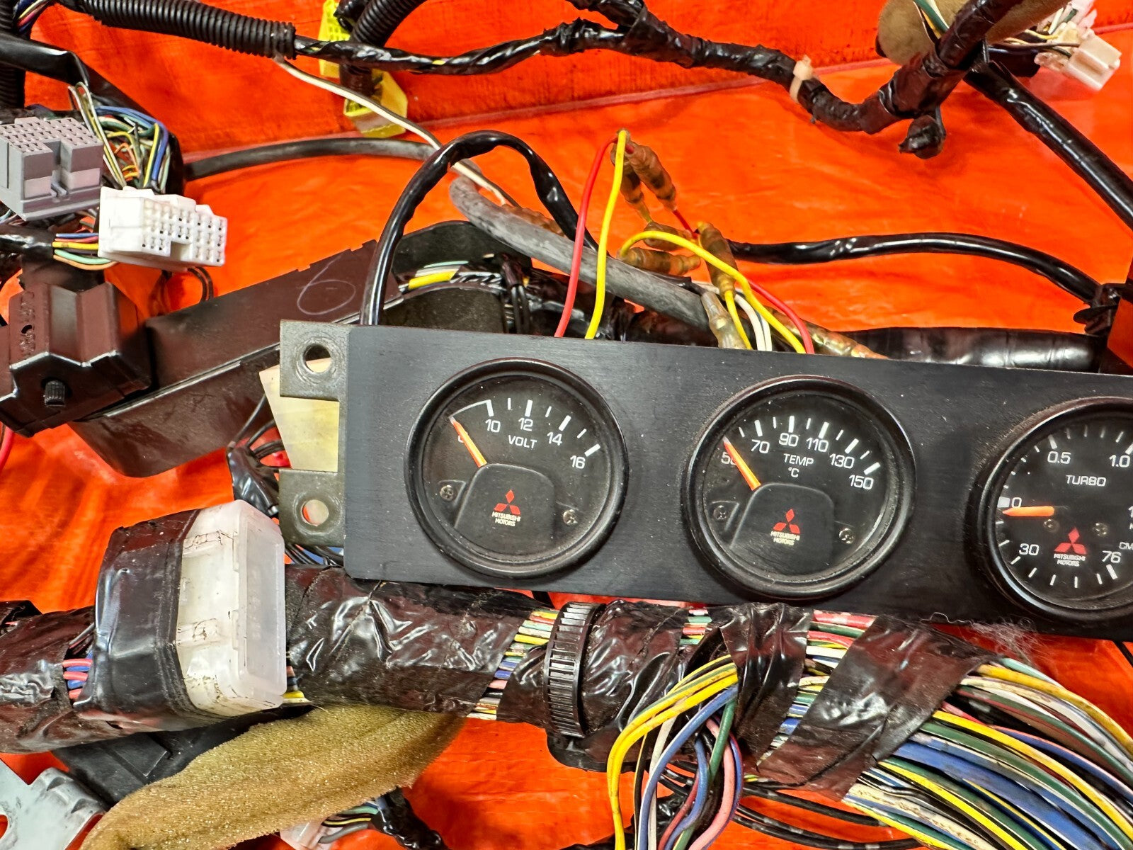 2006 06 LANCER EVOLUTION IX EVO 9 MR VOLT TEMP TURBO MR GAUGES W/ ALL WIRING OEM8