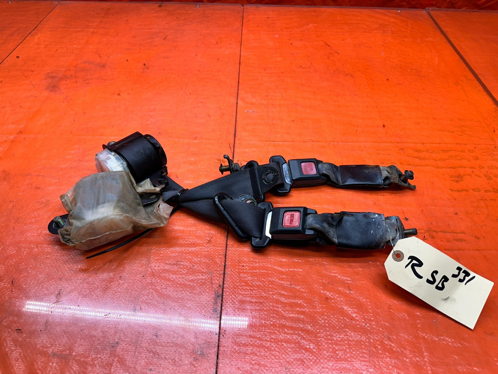 94 01 ACURA INTEGRA 2D REAR SEAT BELT BELTS BLACK RETRACTOR BUCKLE SET OEM #3310
