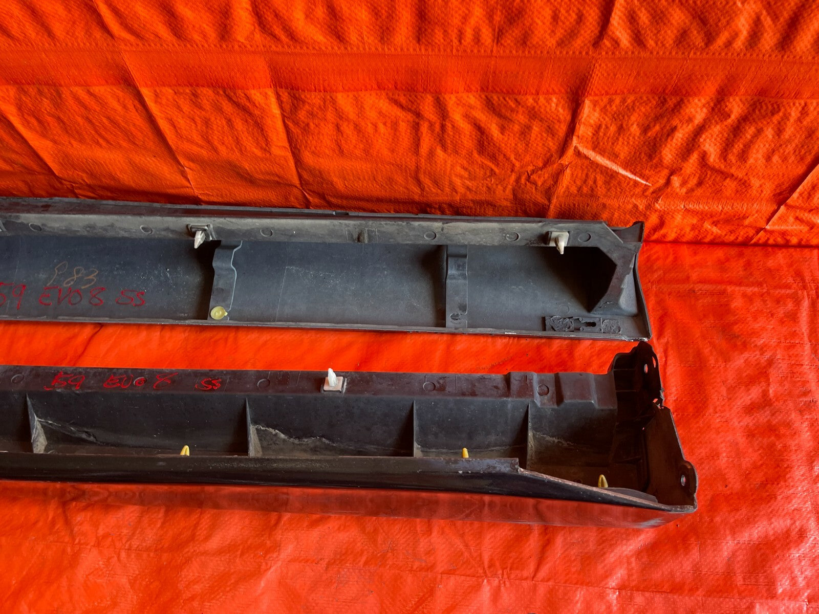 03 06 LANCER EVOLUTION EVO 8 9 SIDE SKIRT ROCKER PANEL SET SKIRTS LEFT RIGHT OEM8