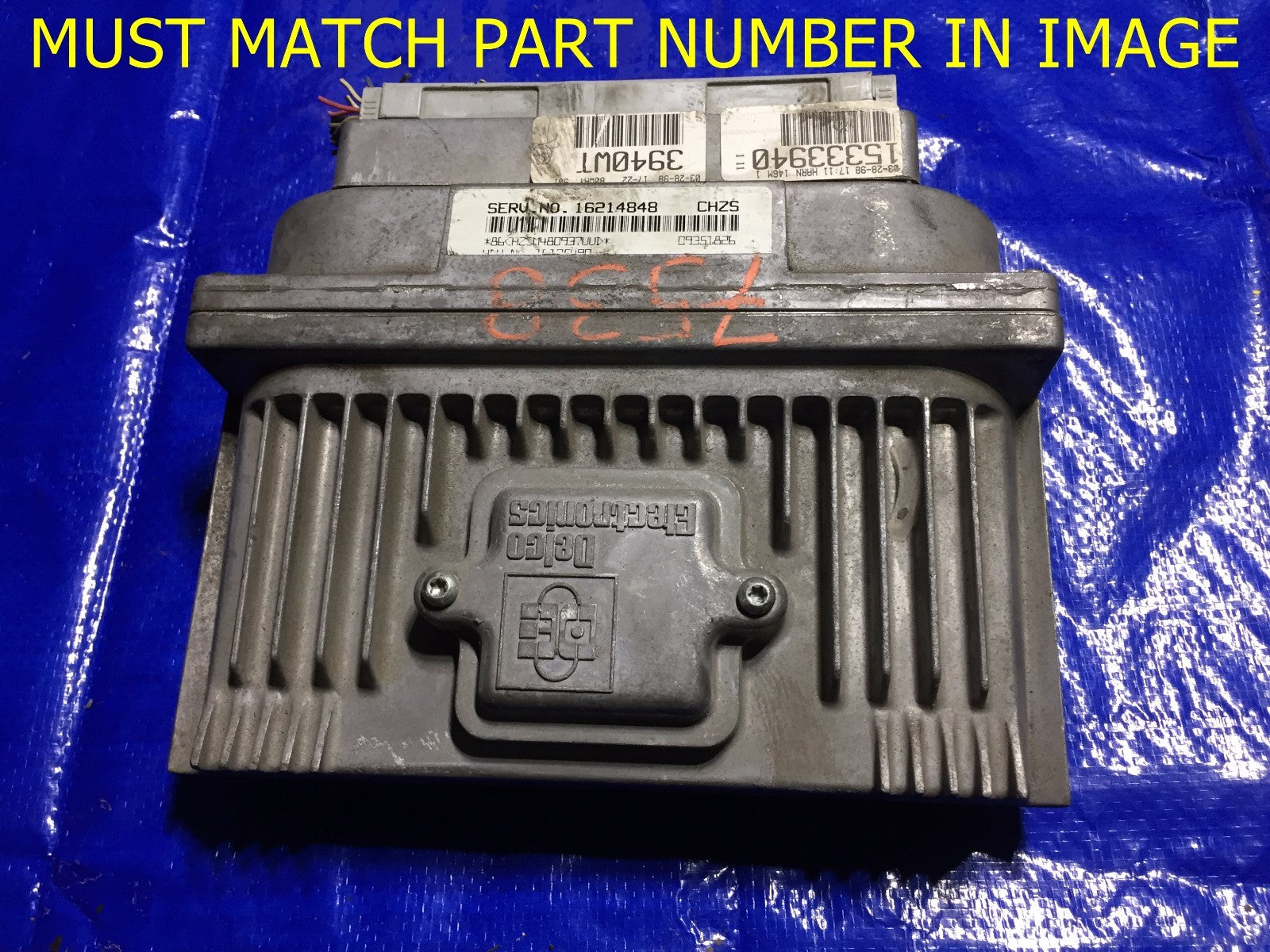 OEM 1996   1999 CADILLAC ENGINE COMPUTER ECU ECM BRAIN EBX MODULE 16214848 CHZS0