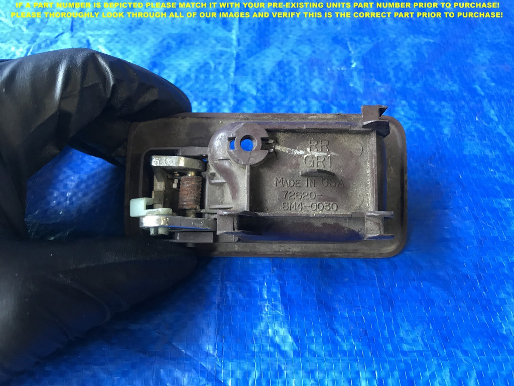 OEM 90 1991 1992 HONDA ACCORD SEDAN PASSENGER REAR RIGHT INTERIOR DOOR HANDLE 1