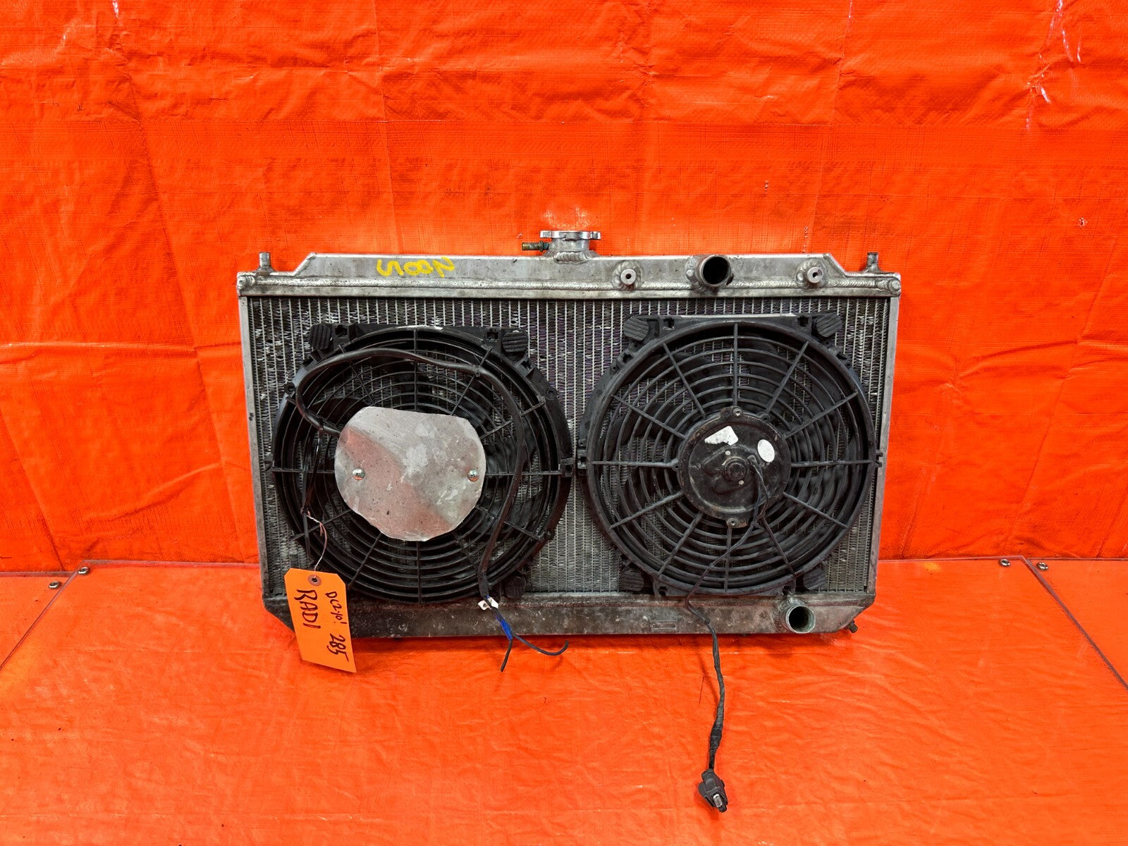 94 01 ACURA INTEGRA   ALUMINUM FLUIDYNE RADIATOR W/ SLIM COOLING FANS   #2850