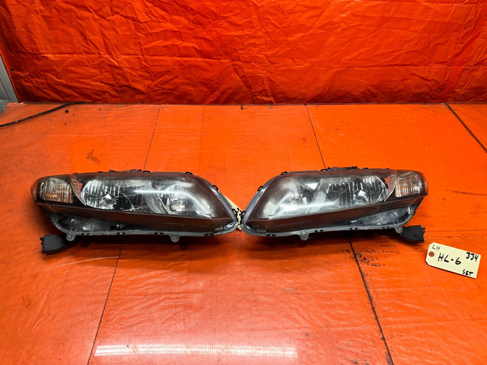 13 15 HONDA CIVIC SI 4D 2.4L FRONT LEFT RIGHT HEADLIGHT LAMP ASSEMBLY SET OEM #30