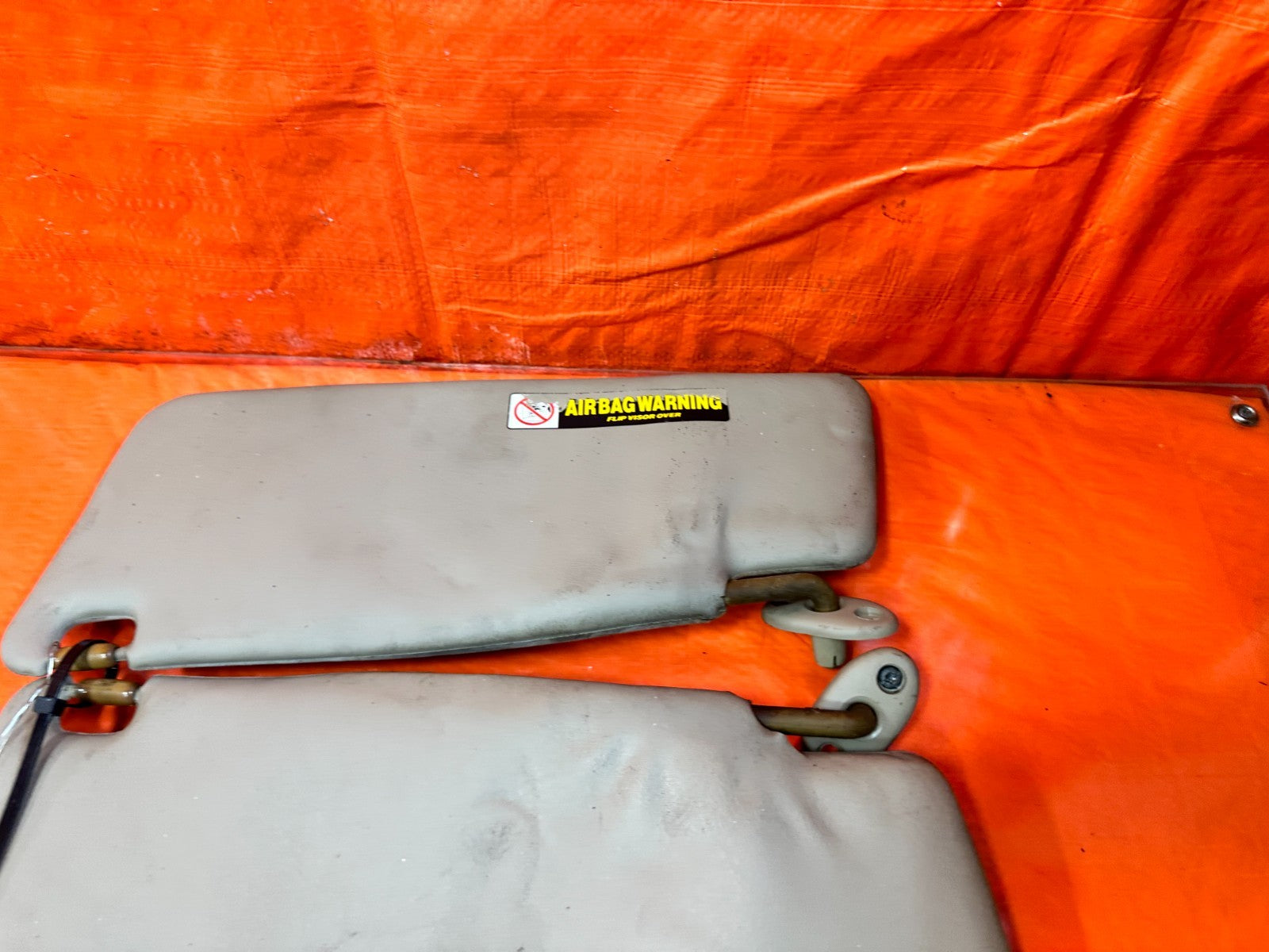 97 01 HONDA PRELUDE   LEFT AND RIGHT SUN VISORS PAIR SET   TAN   OEM #3233