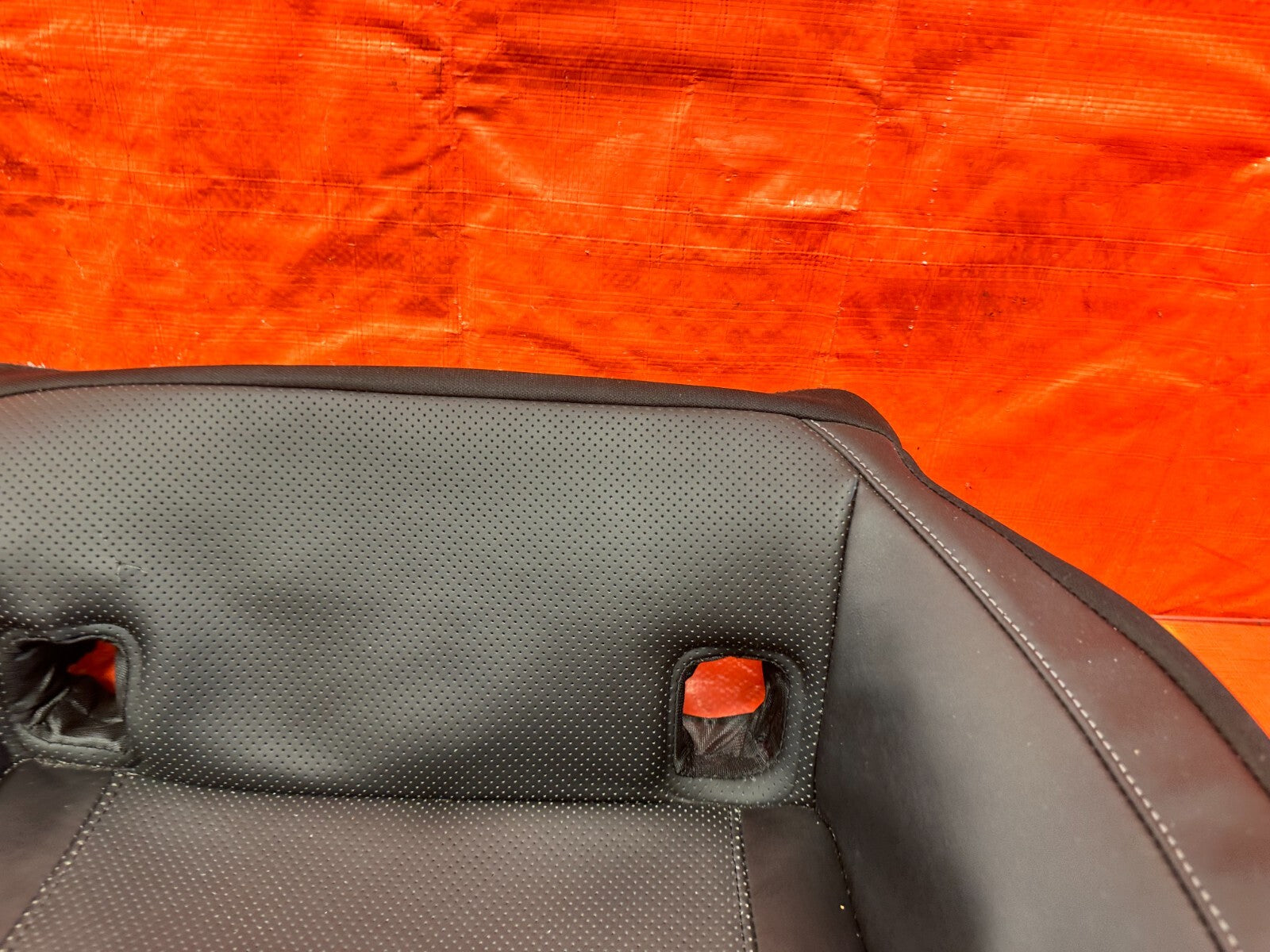 17 20 INFINITI Q60   BLACK LEATHER REAR SEAT LOWER SEAT SKIN WRAP   OEM #2898