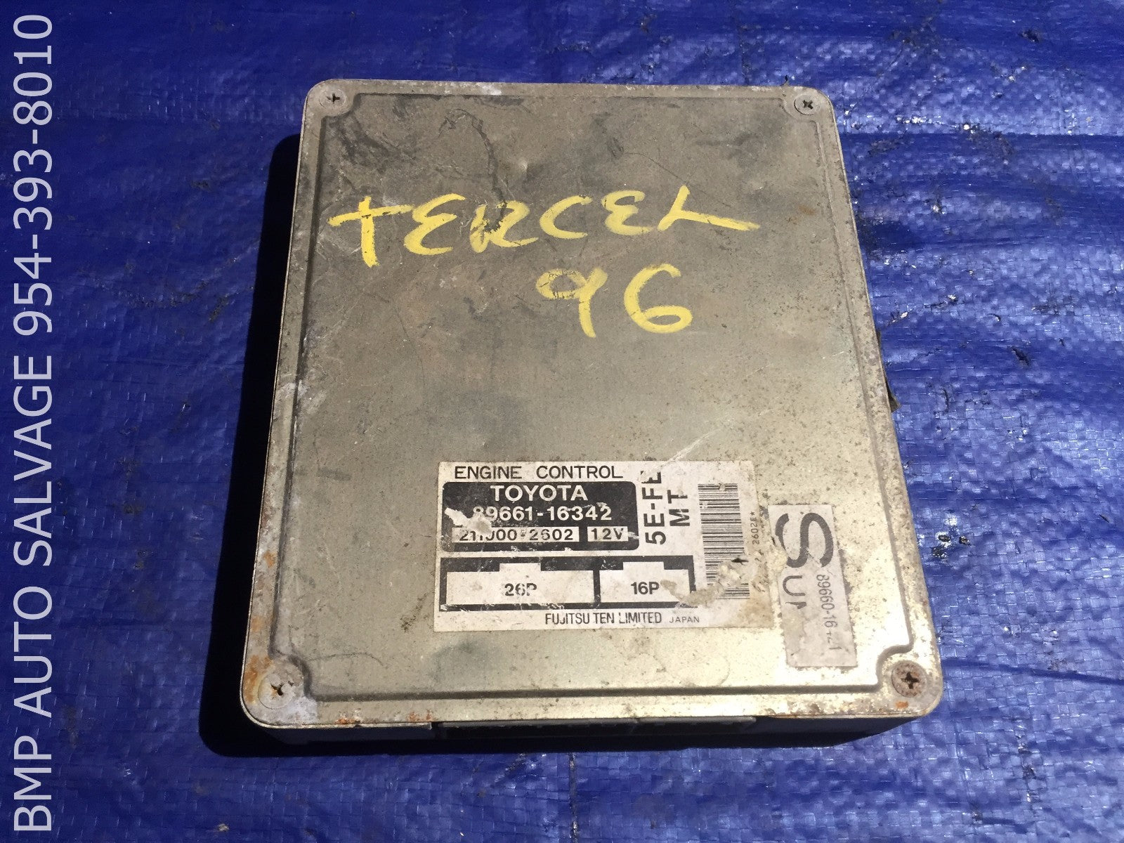 OEM 1996 TOYOTA TERCEL ECU # 89661 16342 ENGINE COMPUTER BRAIN ECM #1112 #TYW10