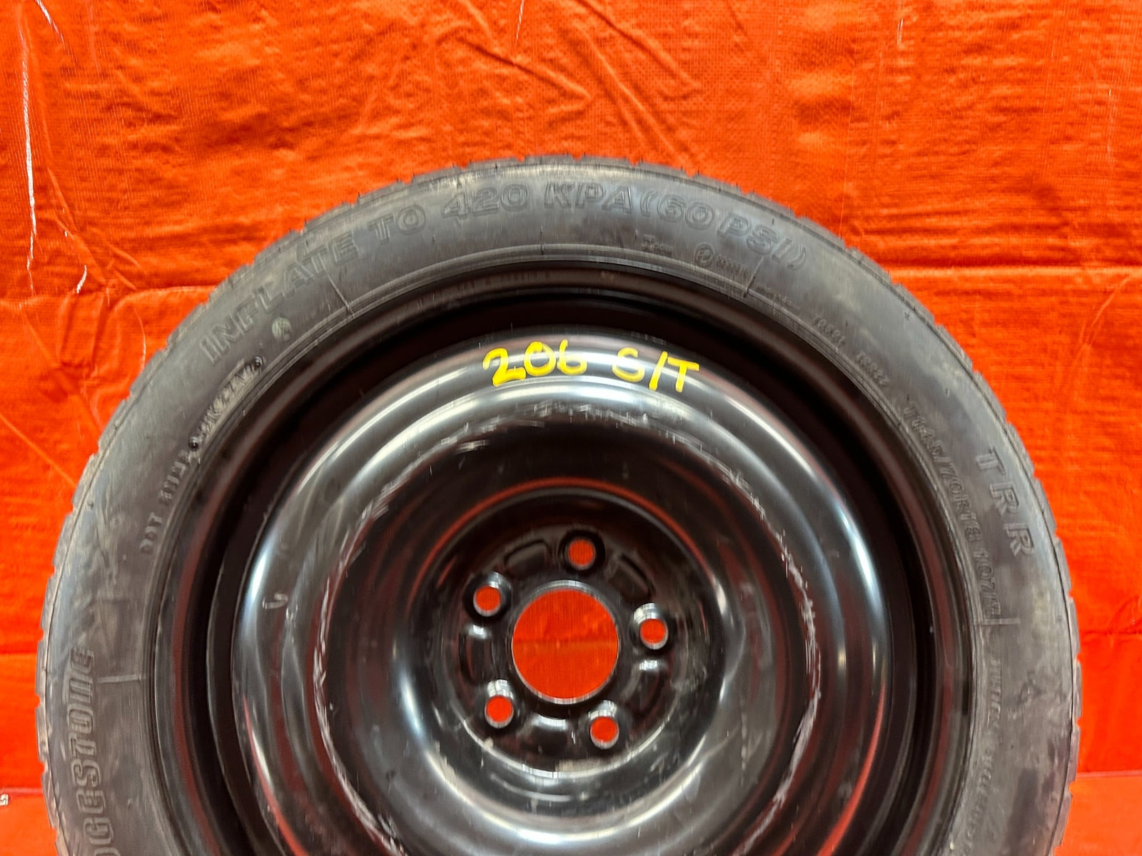 08 15 LANCER EVOLUTION X EVO 10   EMERGENCY SPARE BACK UP TIRE WHEEL RIM OEM 2068