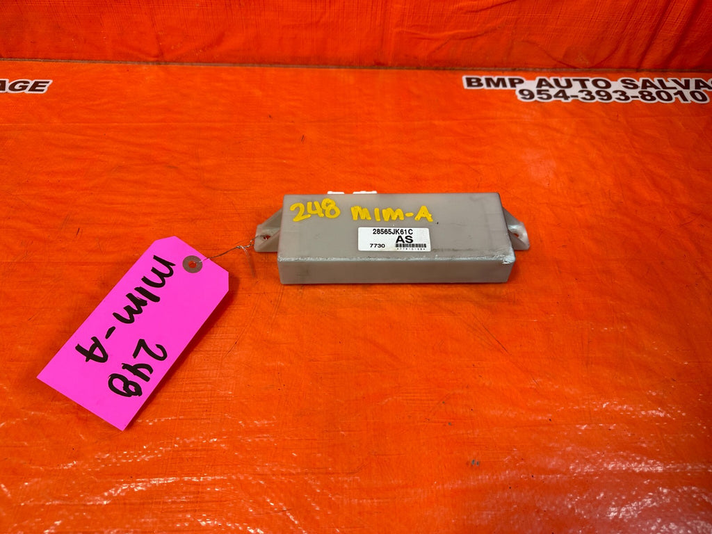 08 09 INFINITI G37 2D COUPE SPORT S RIGHT FRONT SEAT CONTROL MODULE 28565JK61C /0