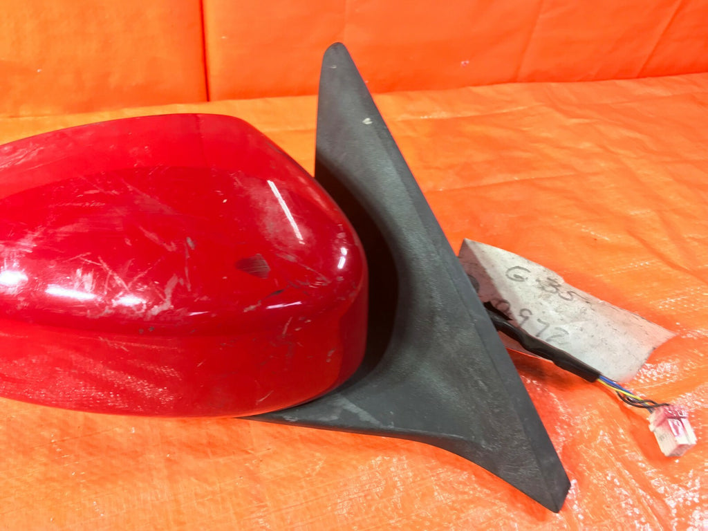 OEM 2003 2004 2005 G35   COUPE   PASSENGER RIGHT SIDE VIEW MIRROR   RED 1
