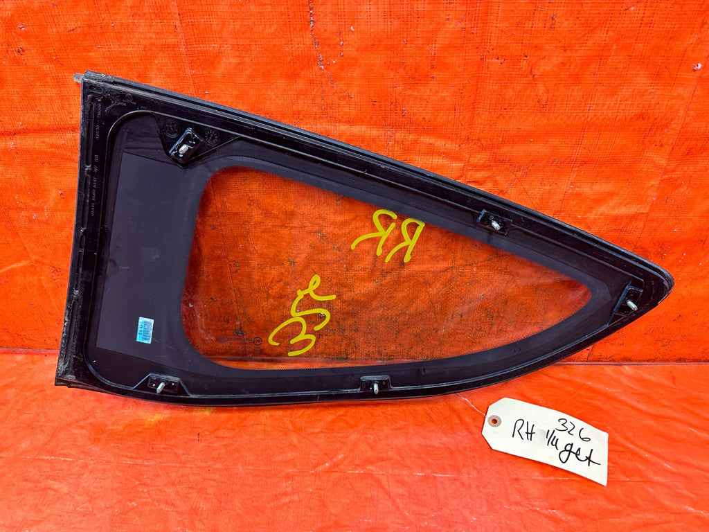 10 16 HYUNDAI GENESIS COUPE PASSENGER RIGHT REAR 1/4 QUARTER GLASS WINDOW #3265