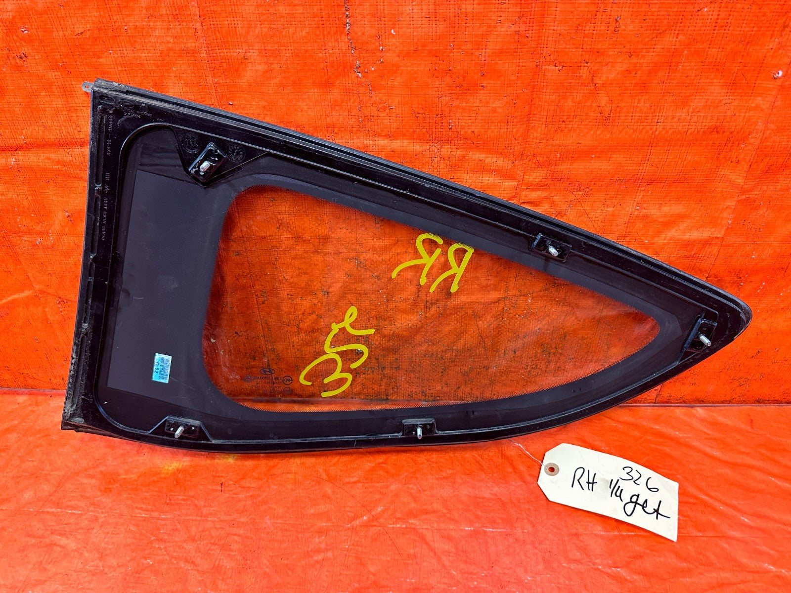 10 16 HYUNDAI GENESIS COUPE PASSENGER RIGHT REAR 1/4 QUARTER GLASS WINDOW #3265