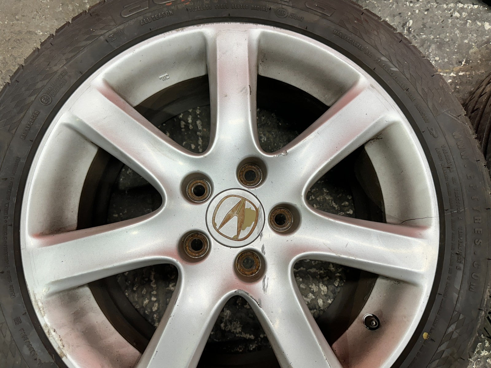 04 08 ACURA TSX 17 INCH WHEELS  W/ GOOD TIRES RIMS ALLOY OEM #33018