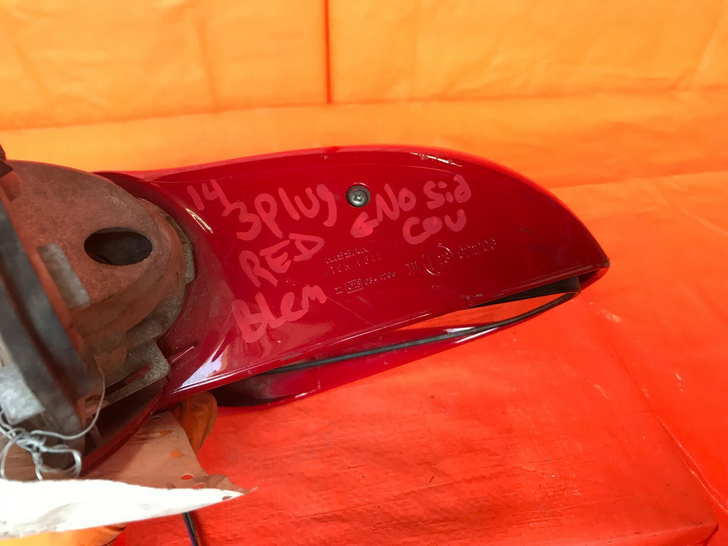 OEM 2007 07 NISSAN VERSA DRIVER LEFT SIDE VIEW MIRROR   RED   3 WIRE MODEL7