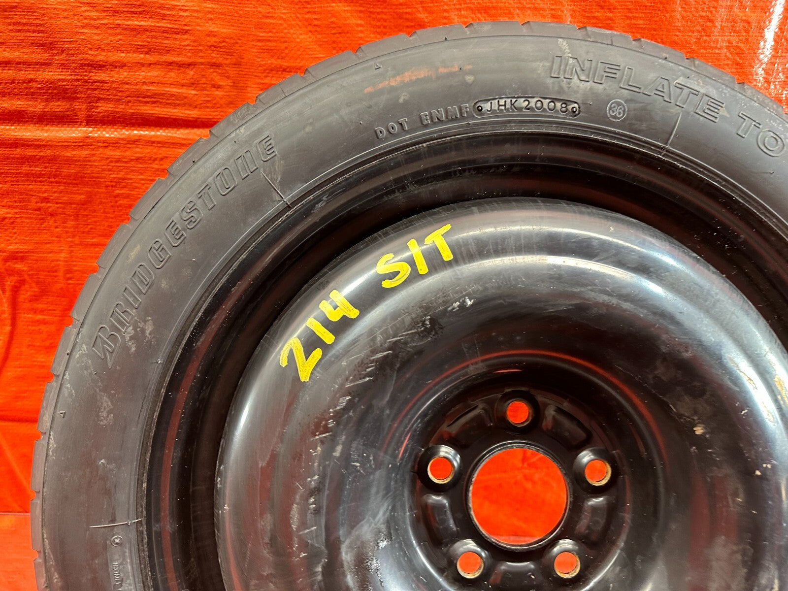 08 15 LANCER EVOLUTION X EVO 10   EMERGENCY SPARE BACK UP TIRE WHEEL RIM OEM 2147