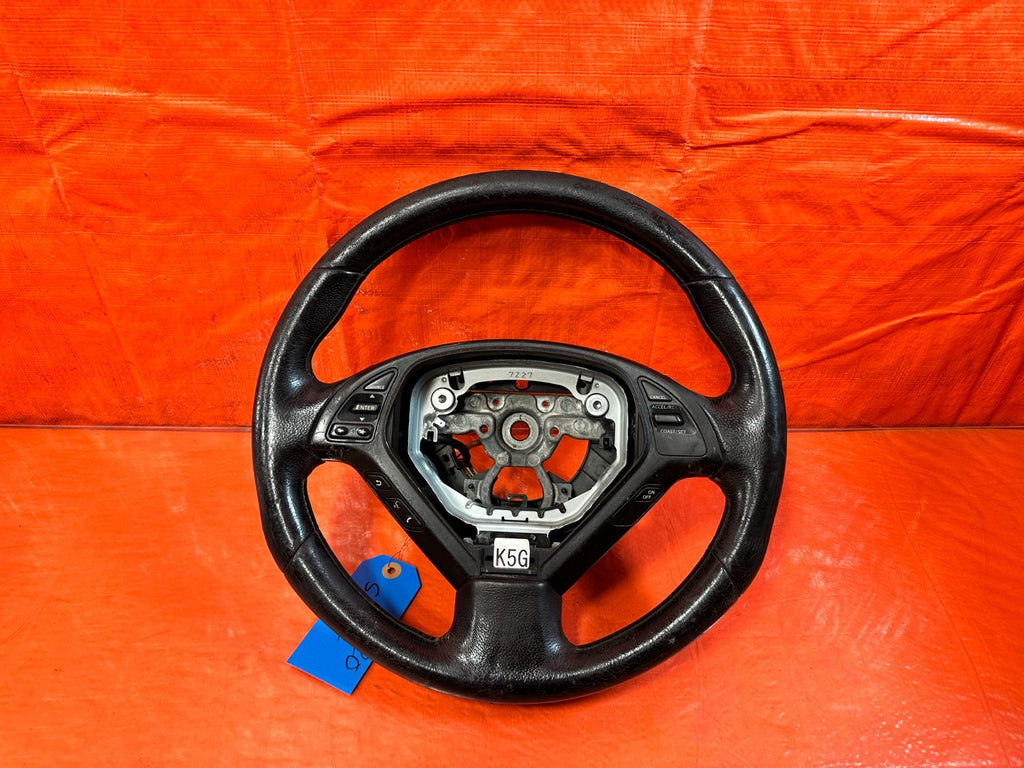 08 15 INFINITI G37 & Q60 2D COUPE   STEERING WHEEL   BLACK LEATHER WRAP OEM 3200