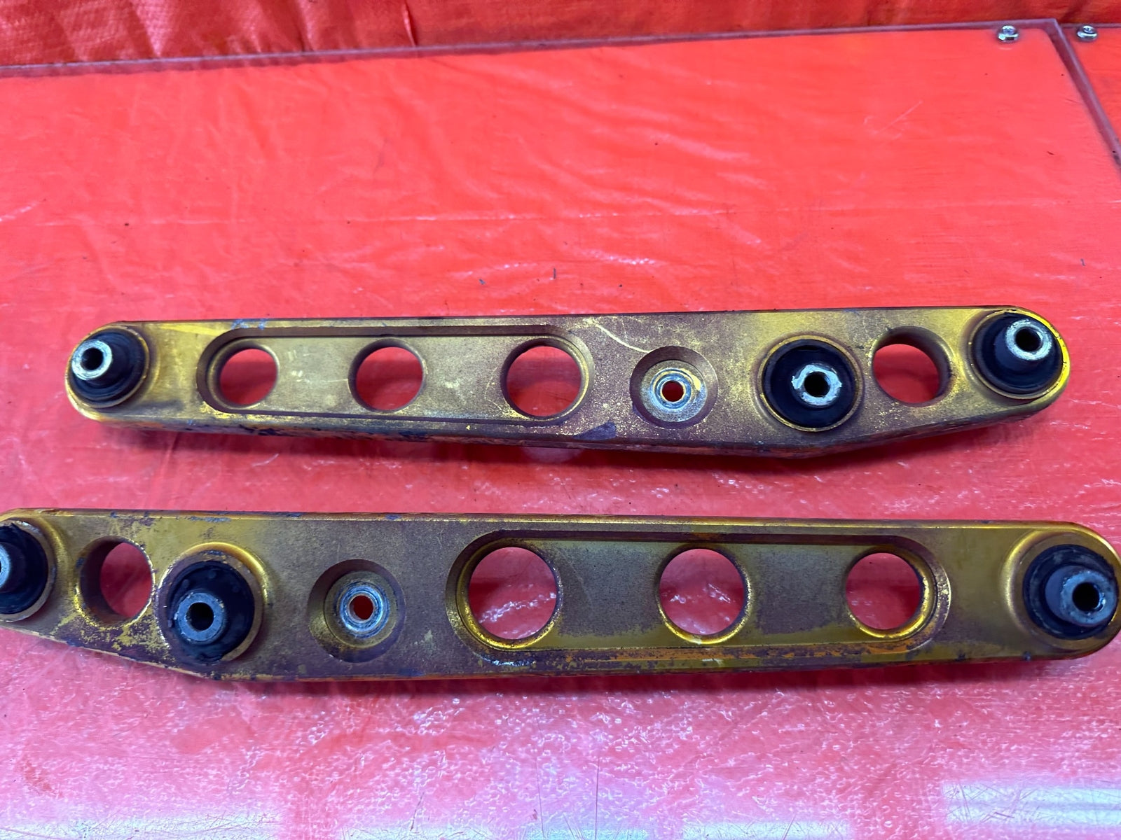 96 00 HONDA CIVIC   ALUMINUM REAR LOWER CONTROL ARMS GOLD COLOR   #2026