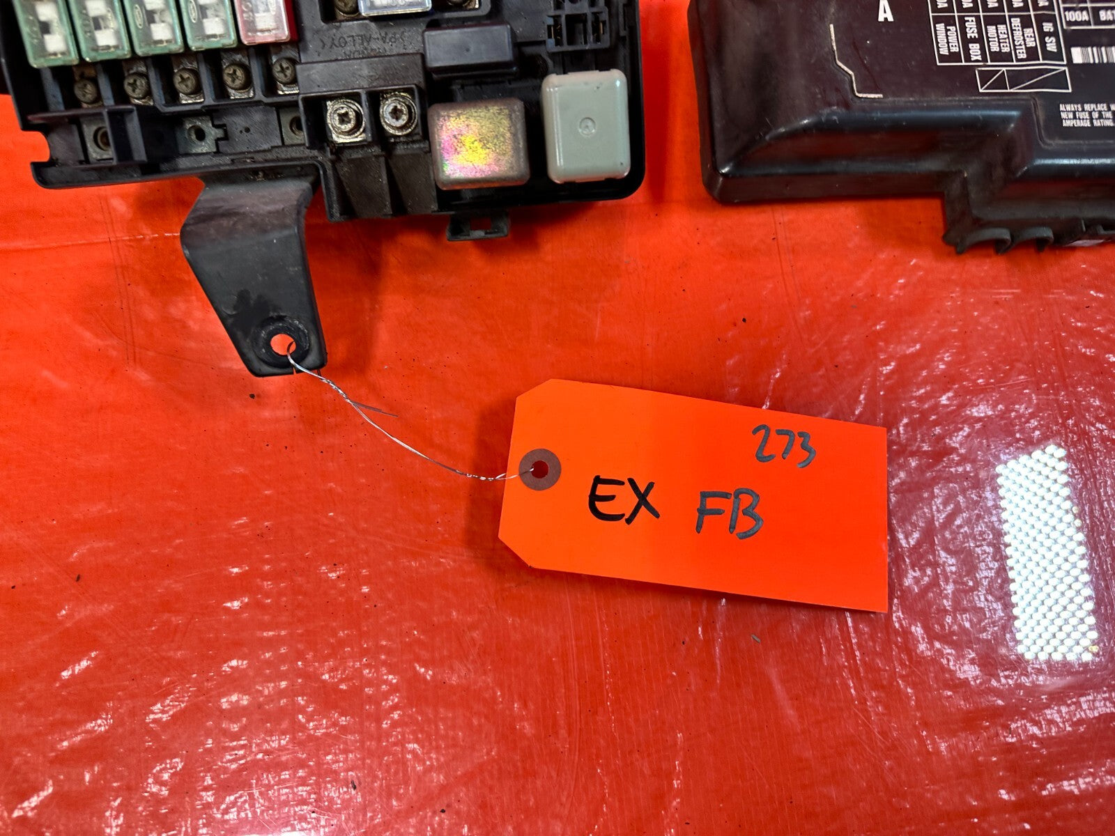 92 96 HONDA PRELUDE   EXTERIOR ENGINE BAY FUSE BOX COVER LID DIAGRAM   OEM #2737
