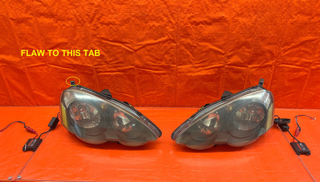 02 04 ACURA RSX   AFTERMARKET BRAND BLACK HOUSING HEADLIGHTS   LEFT & RIGHT #1710