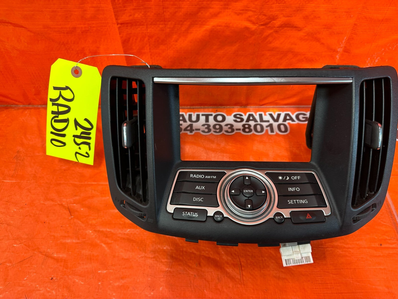 08 15 INFINITI G37 & Q60    2D COUPE   RADIO STEREO CONTROL BEZEL   NON NAVI 2457