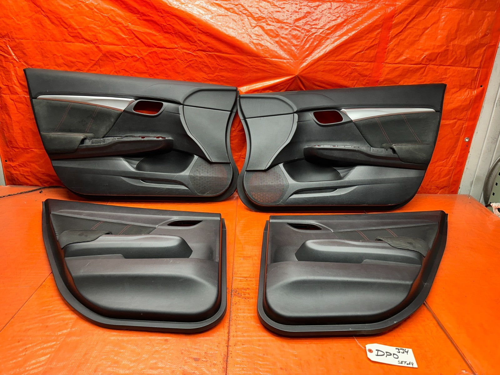 13 15 HONDA CIVIC SI 4D INTERIOR FRONT REAR LEFT RIGHT DOOR PANEL SET OEM DNP0