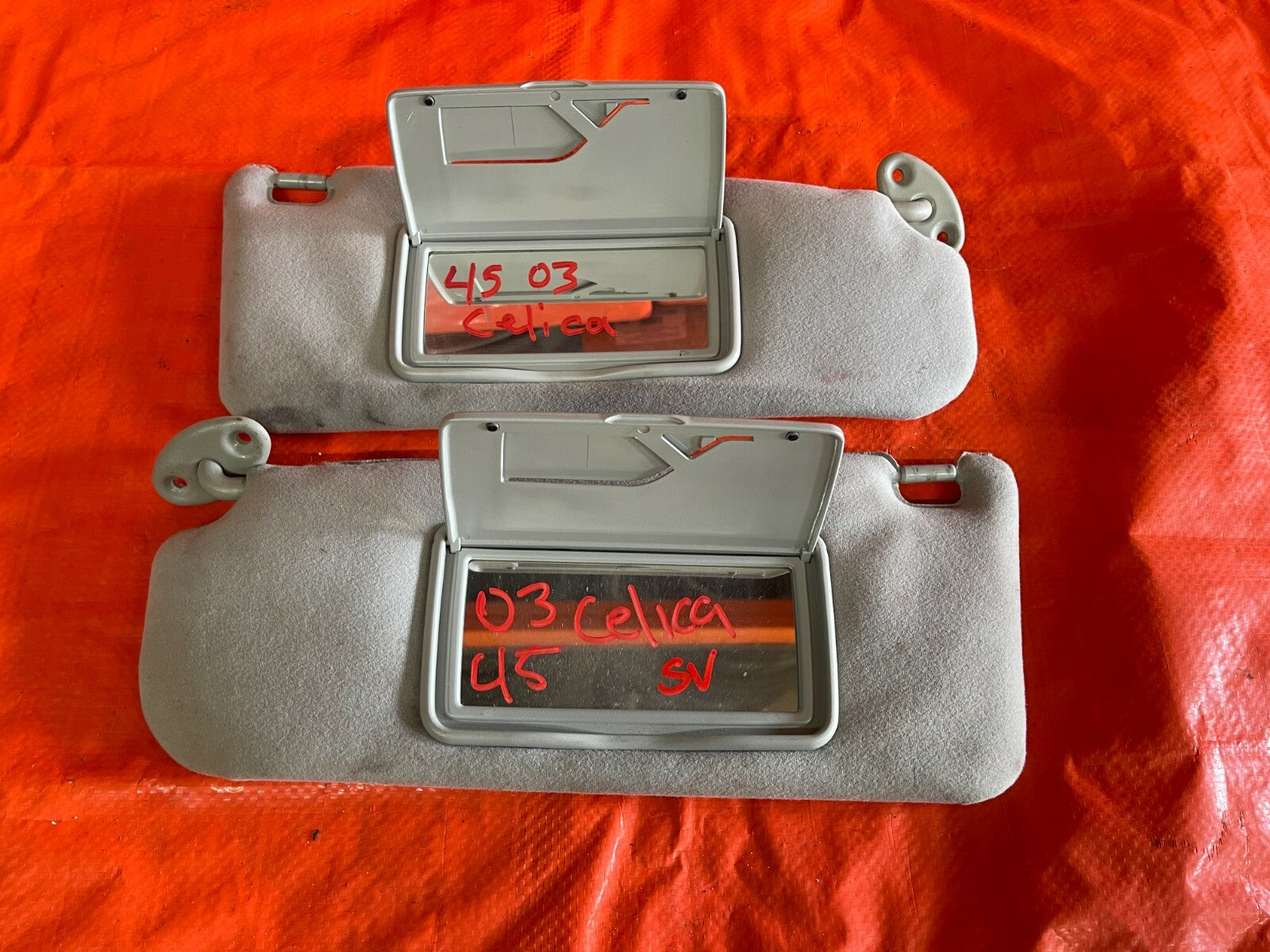 03 05 TOYOTA CELICA GT & GT S   W/ SUNROOF MODEL   SUN VISOR SET   VISORS   OEM8