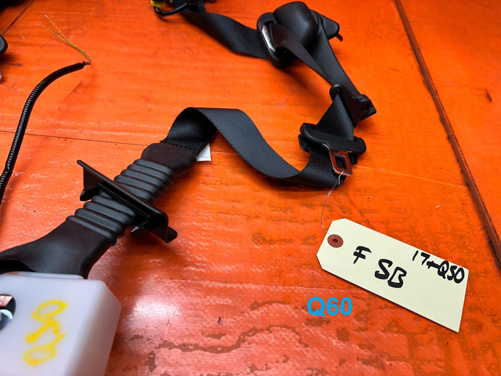 16 23 INFINITI Q60 2D FRONT LEFT RIGHT SEAT BELT RETRACTOR SET OEM6