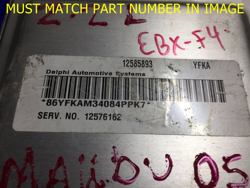 OEM 2004 SATURN / CHEVY 2.2L ENGINE COMPUTER ECU ECM BRAIN EBX 12585893 YFKA1