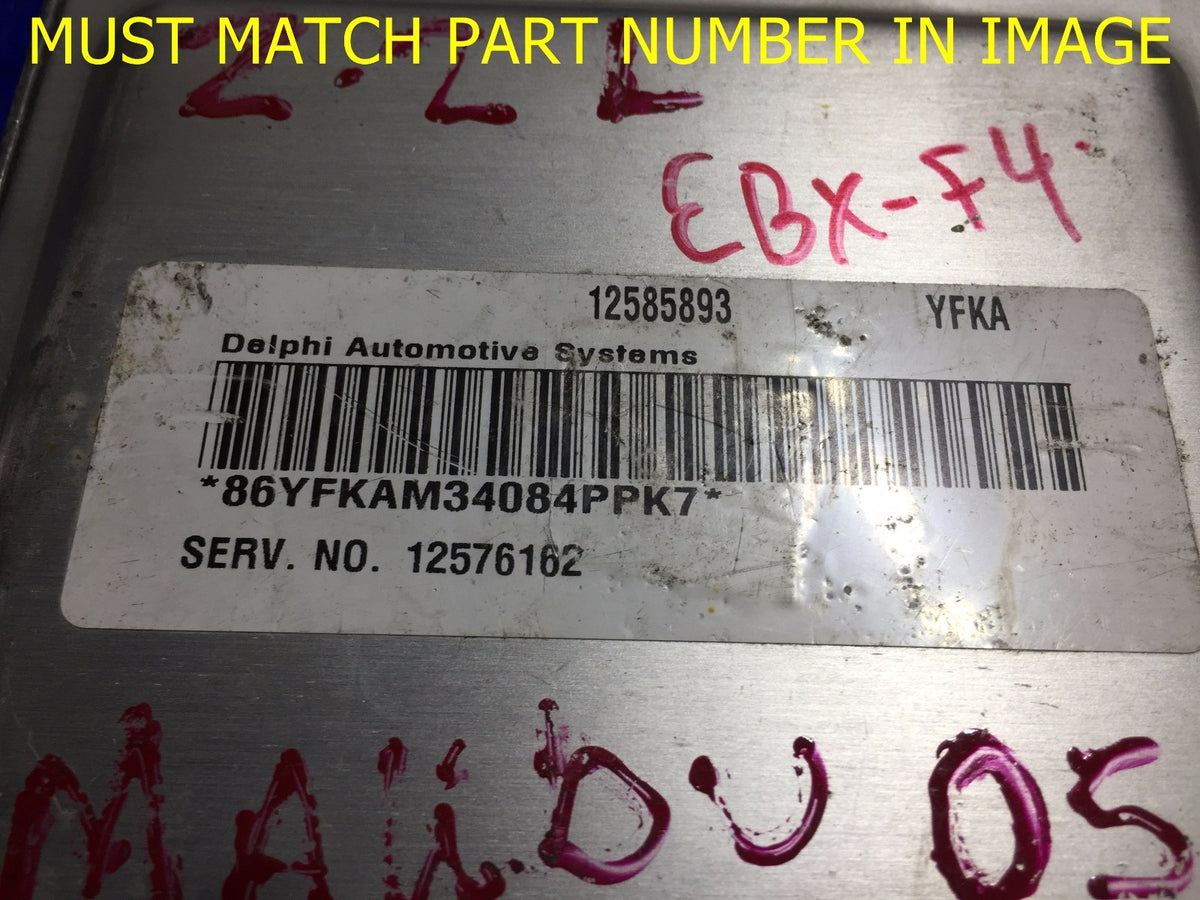 OEM 2004 SATURN / CHEVY 2.2L ENGINE COMPUTER ECU ECM BRAIN EBX 12585893 YFKA1