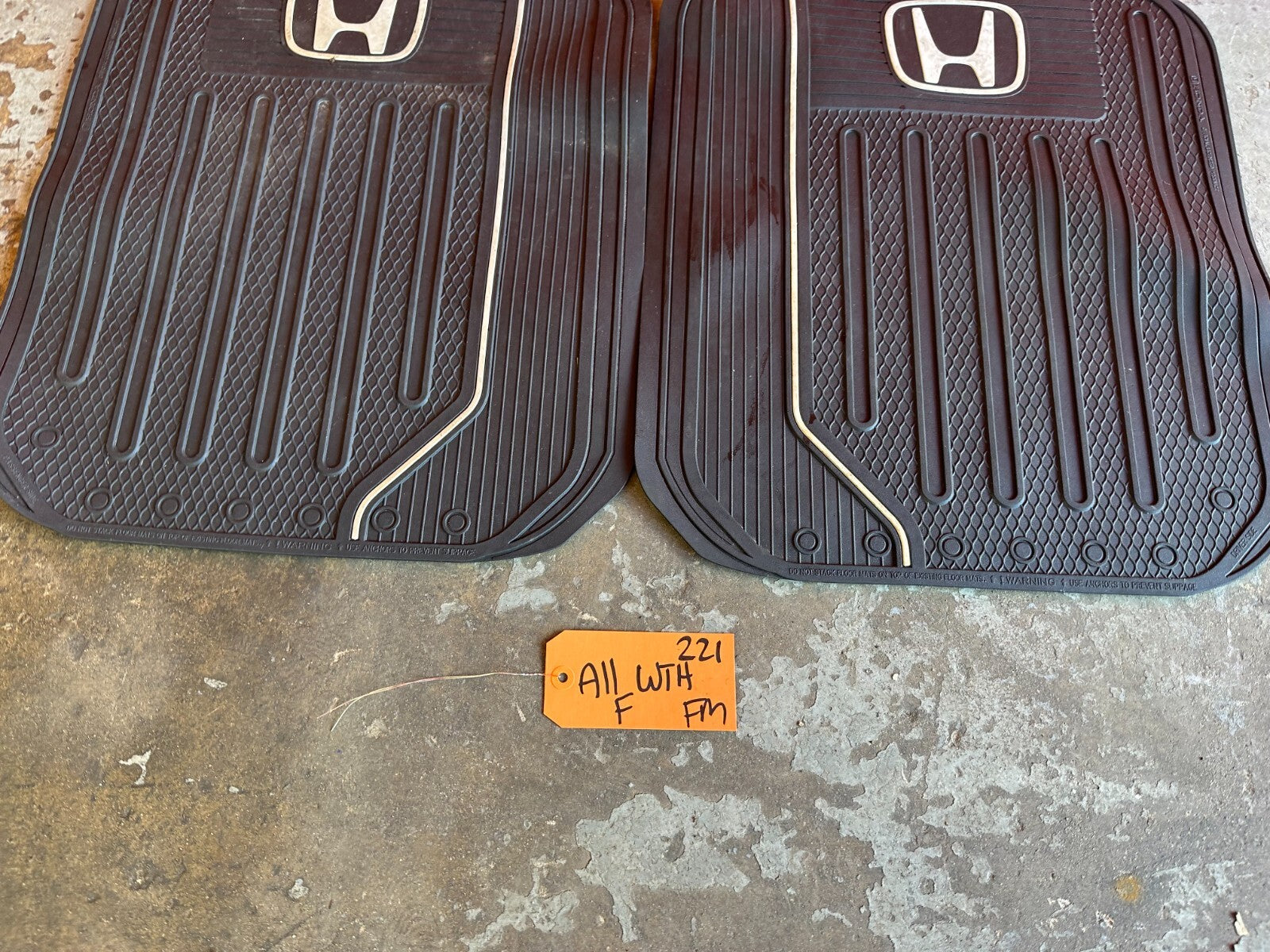 96 00 HONDA CIVIC COUPE   ALL WEATHER FLOOR MAT SET   LEFT RIGHT FRONT   #2212