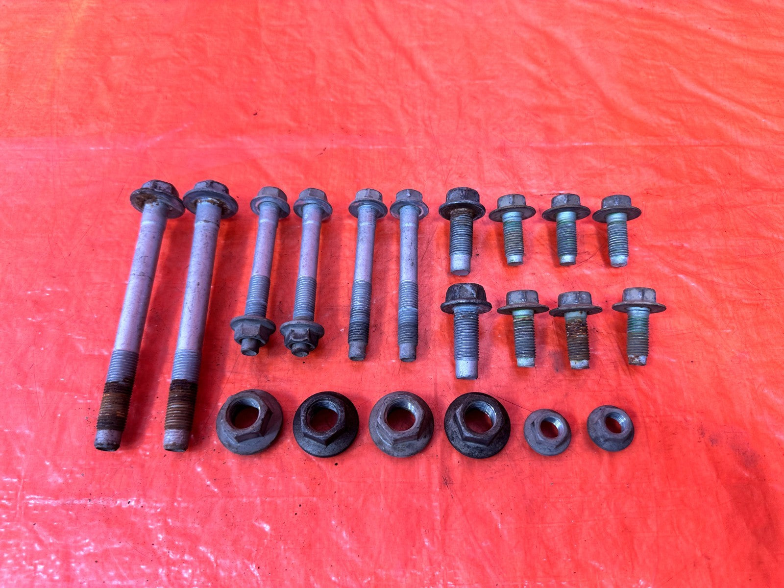 14 15 INFINITI Q50 3.7L   FRONT SUBFRAME CROSSMEMBER K FRAME BOLTS   OEM 3131