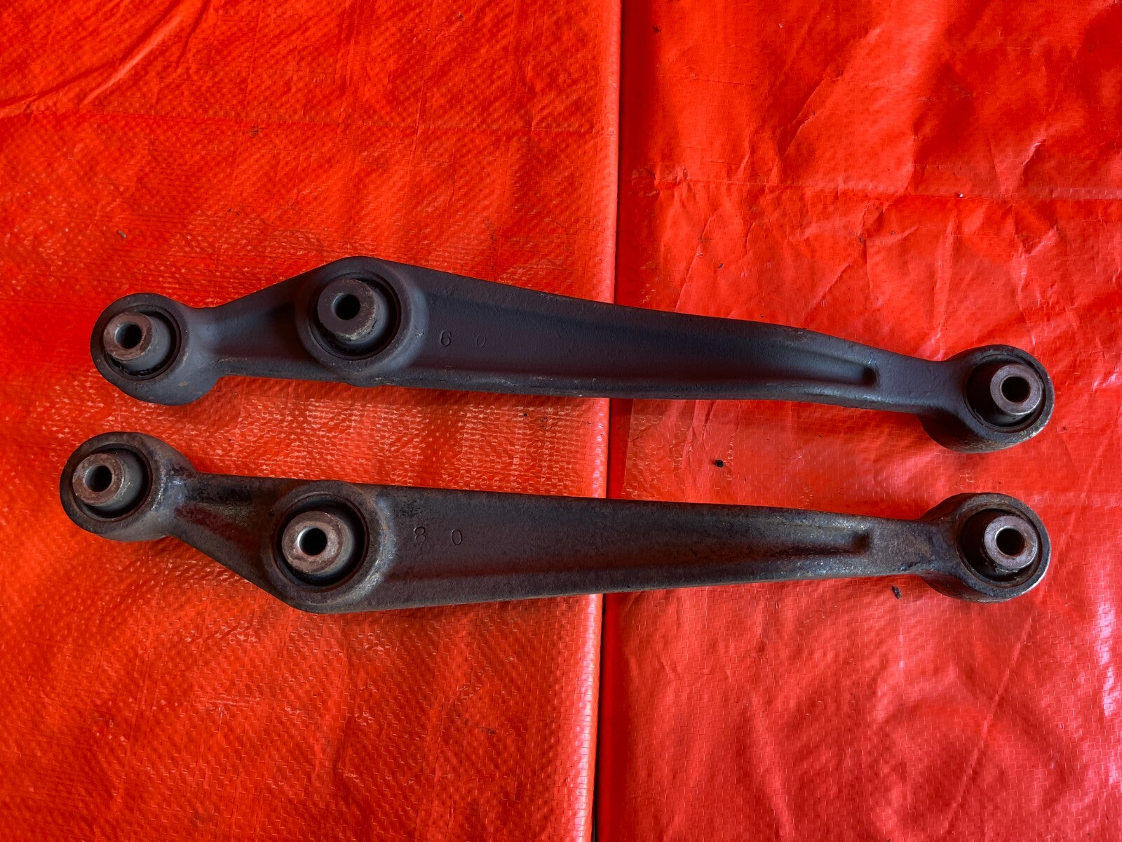 90 91 HONDA CRX   BASE ONLY   REAR LOWER CONTROL ARM SET ARMS LEFT RIGHT OEM #617