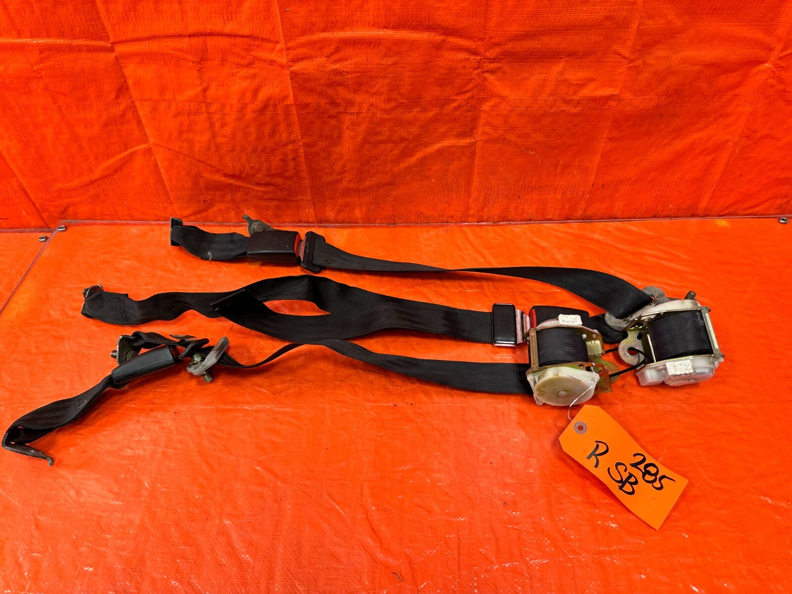 96 00 HONDA CIVIC COUPE REAR SEAT BELT SET LEFT & RIGHT SEAT BELTS BLACK OEM 2850