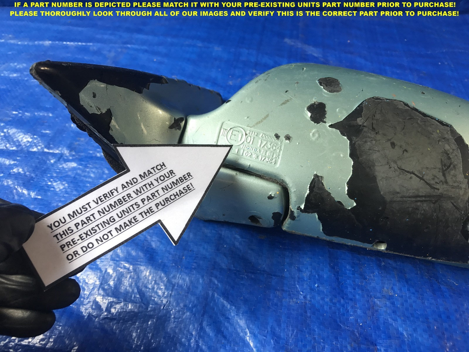 OEM 1990 1991 1992 1993 HONDA ACCORD DRIVER LEFT SIDE VIEW MIRROR BIN133