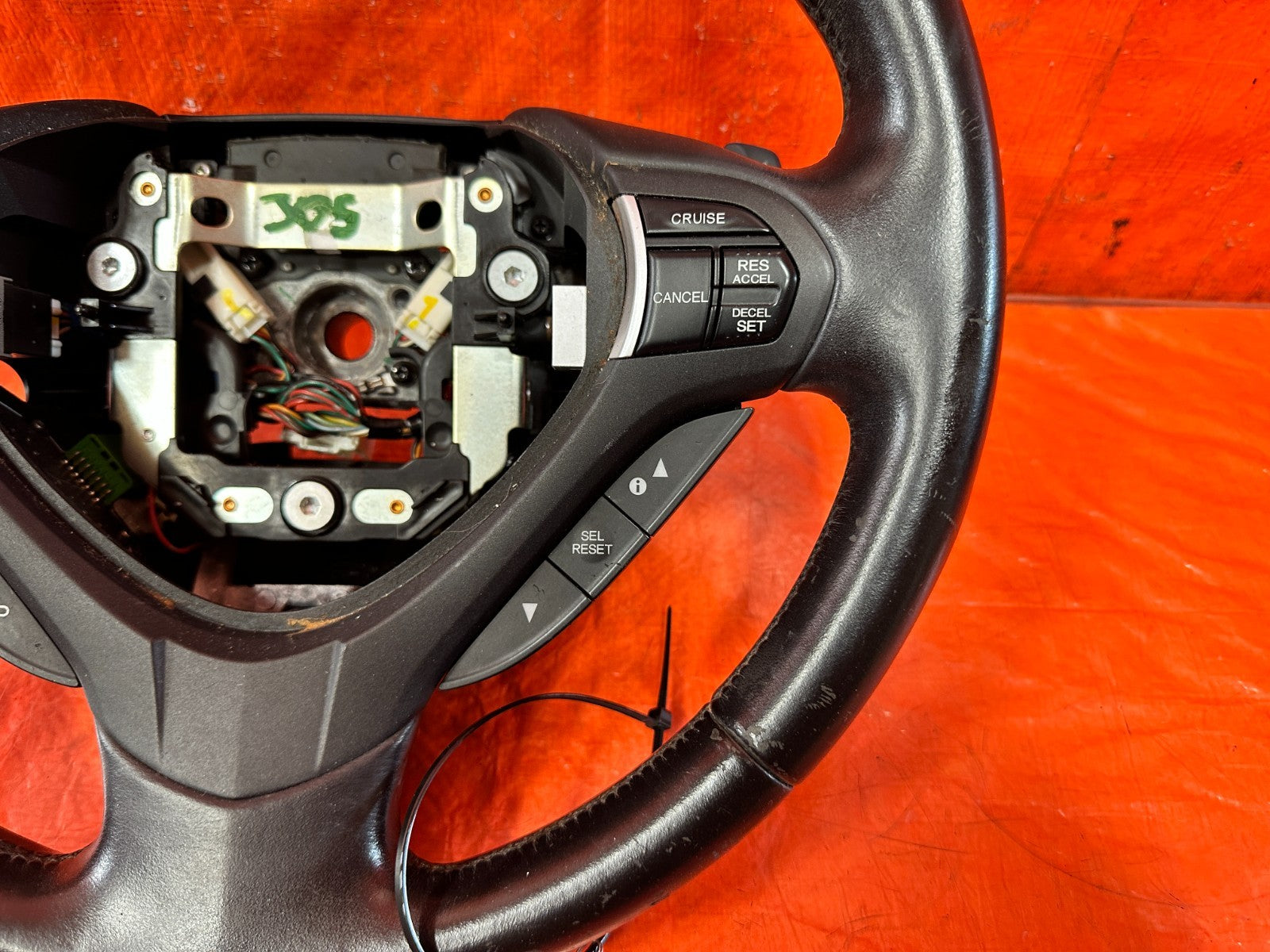 09 14 ACURA TSX   STEERING WHEEL   BLACK LEATHER WRAP   OEM FACTORY #3054