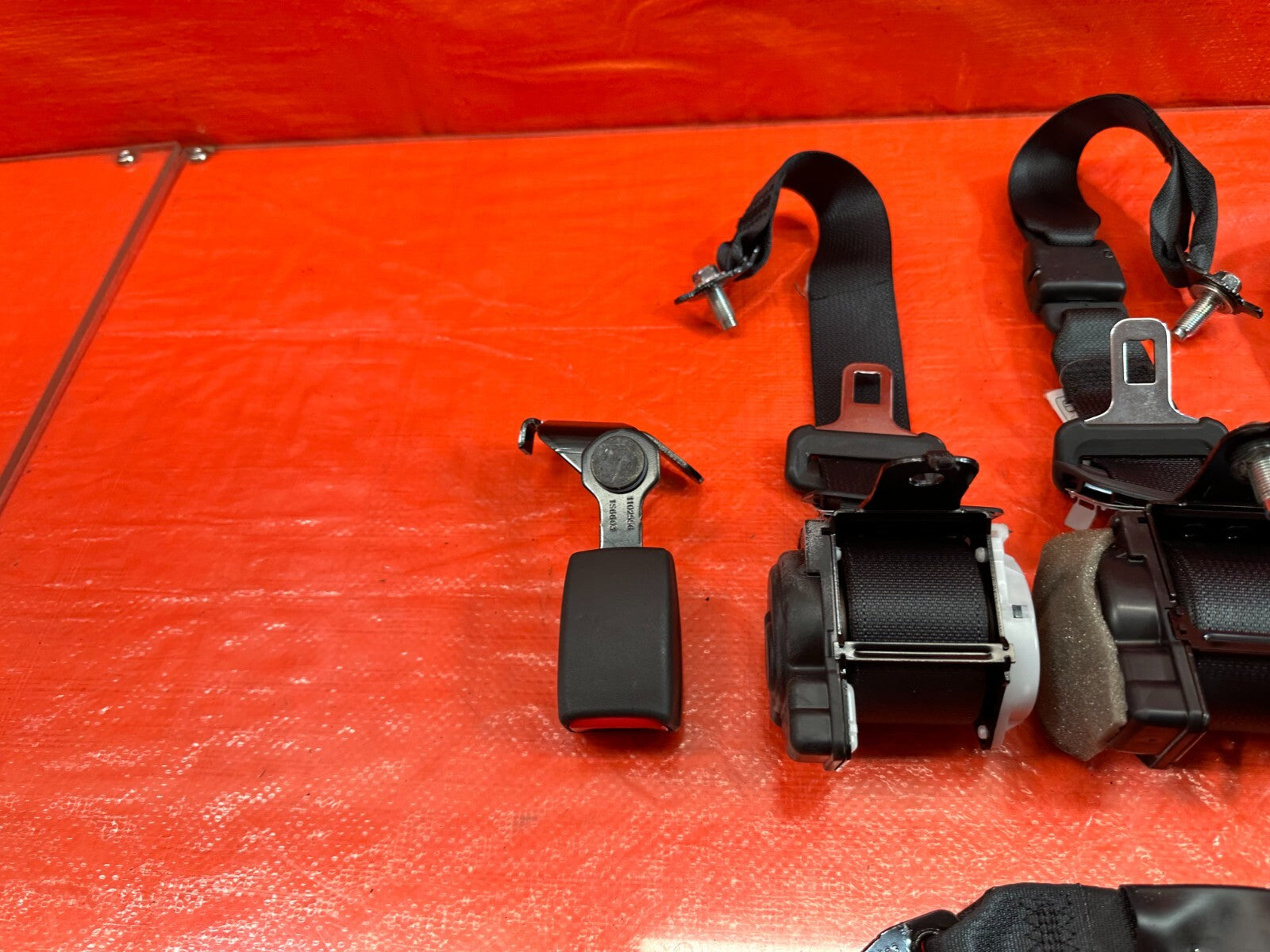 14 17 INFINITI Q50 REAR SEAT BELT SET LEFT & RIGHT SEAT BELTS   BLACK   OEM #1858